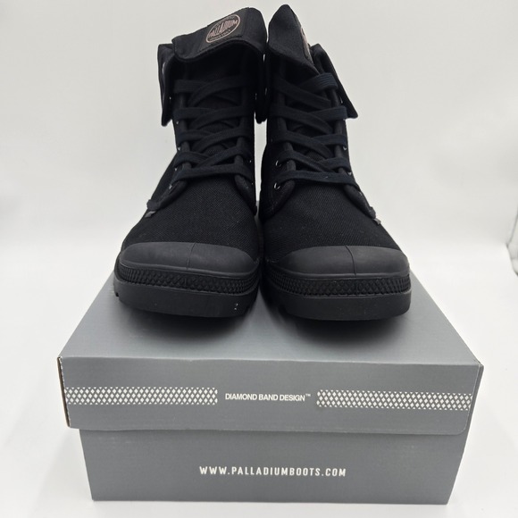 Palladium Baggy Men's Turn-down 02353-060-M Black/Black Canvas Combat Boots 10 - Picture 4 of 10